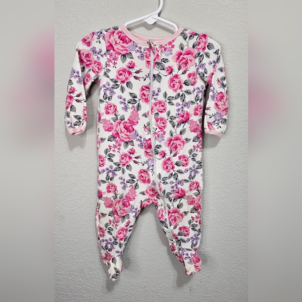 Wonder Nation Pink and Purple Floral Footies